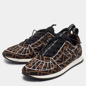 Fendi Men's Graphic Black and Brown Sneakers